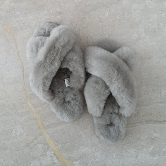 Cloud Slippers 100% Sheepskin - Smoke Grey