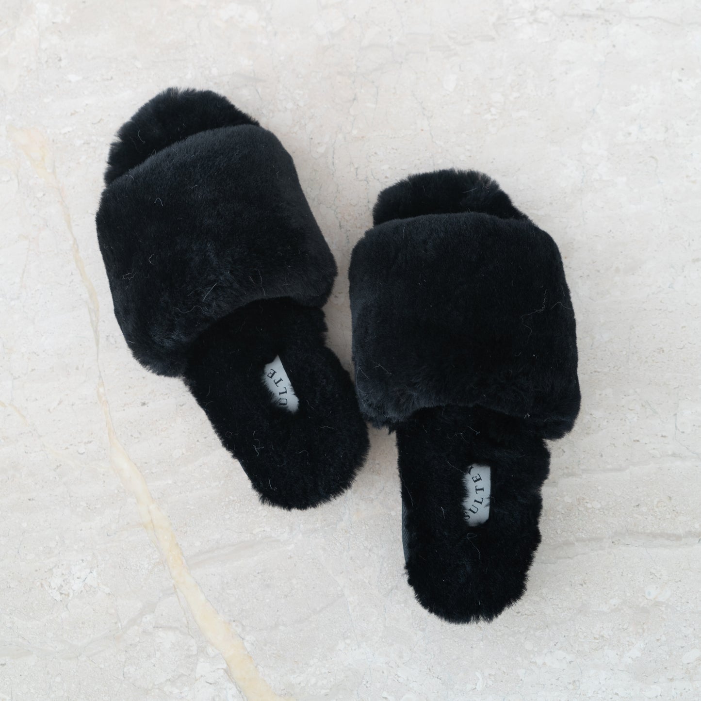 Slide Cloud Slippers 100% Sheepskin - Black