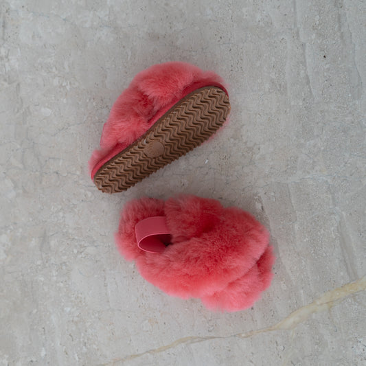 Kids Cloud Slippers 100% Sheepskin - Sugar Pink