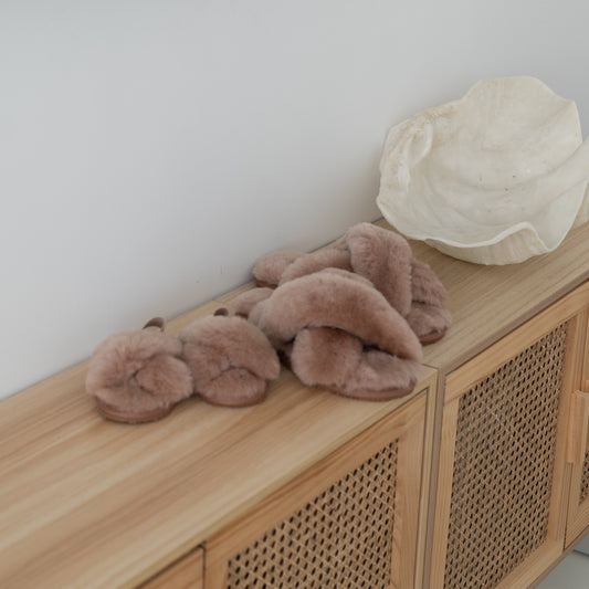 Kids Cloud Slippers 100% Sheepskin - Latte